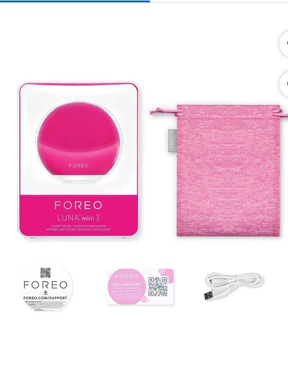 NWT FOREO LUNA MINI 3 Cleansing Facial Brush- Fuchsia - Picture 3 of 11